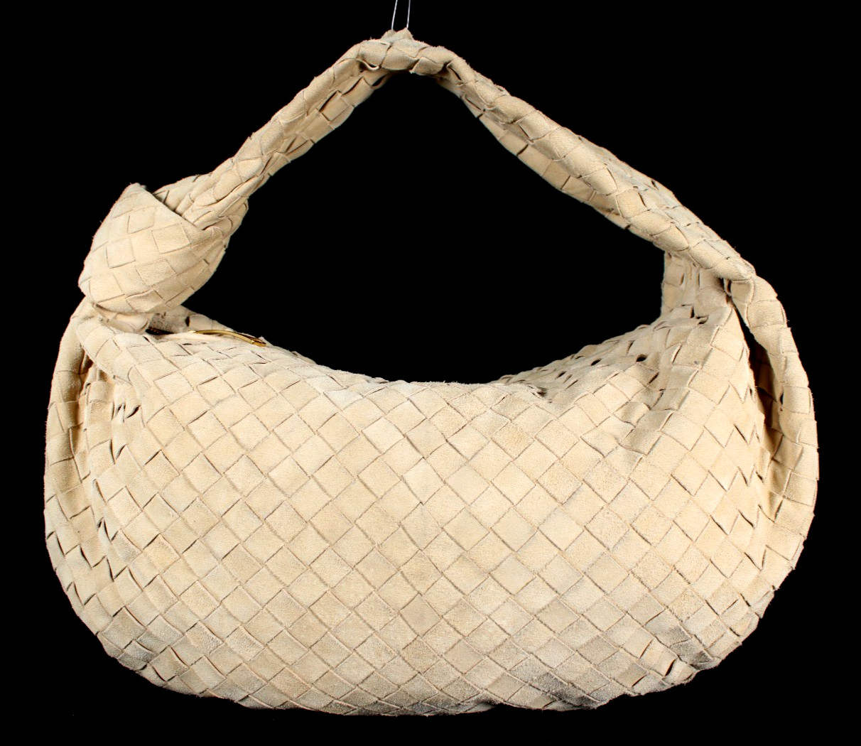 BOTTEGA VENETA Sand Beige Intrecciato Suede Medium JODIE Hobo Shoulder Bag