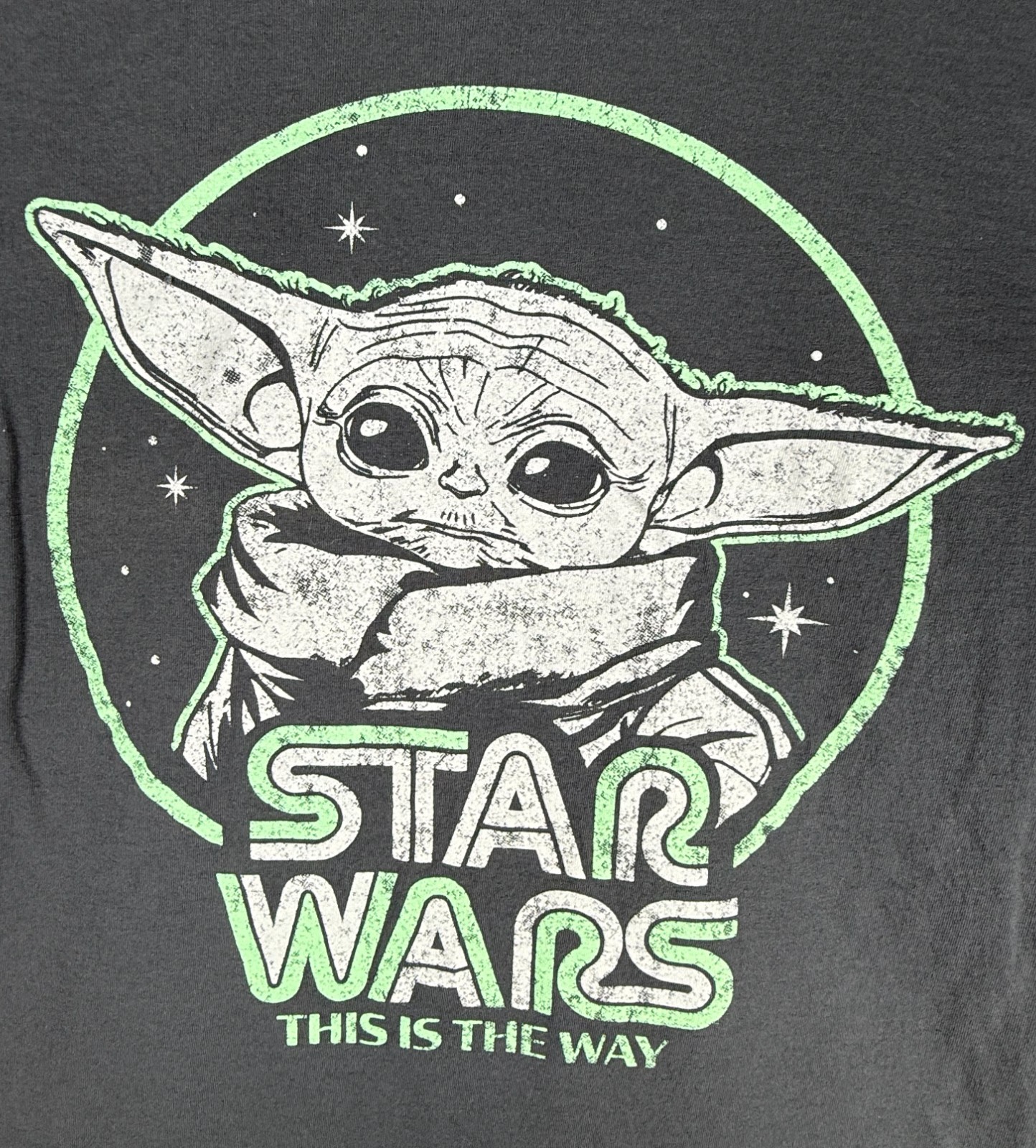 STAR WARS Grogu Baby Yoda The Mandalorian “This Is The Way” Gray Small T-Shirt