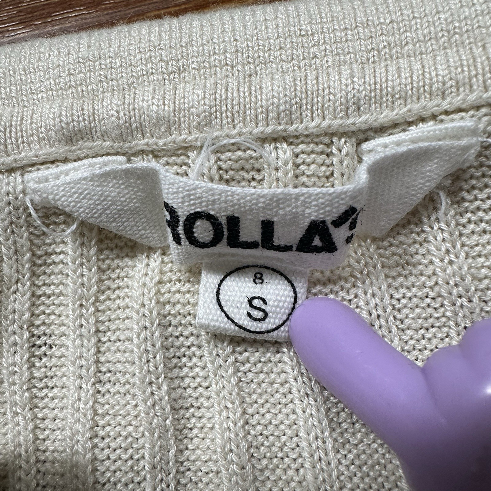 Rollas Knit Collared Tank Top Womens S Ivory Ribbed City Designer Luxury