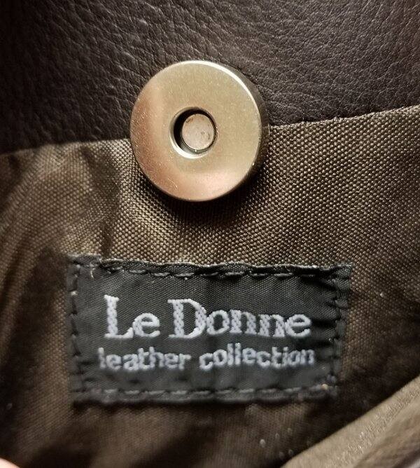 Vintage Le Donne Brown Leather Slim Backpack 9×12 EUC