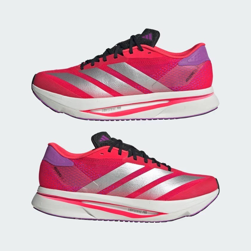 adidas Adizero SL 2 JQ0353 Lucid Red / Silver Metallic / Purple Burst Men’s Size