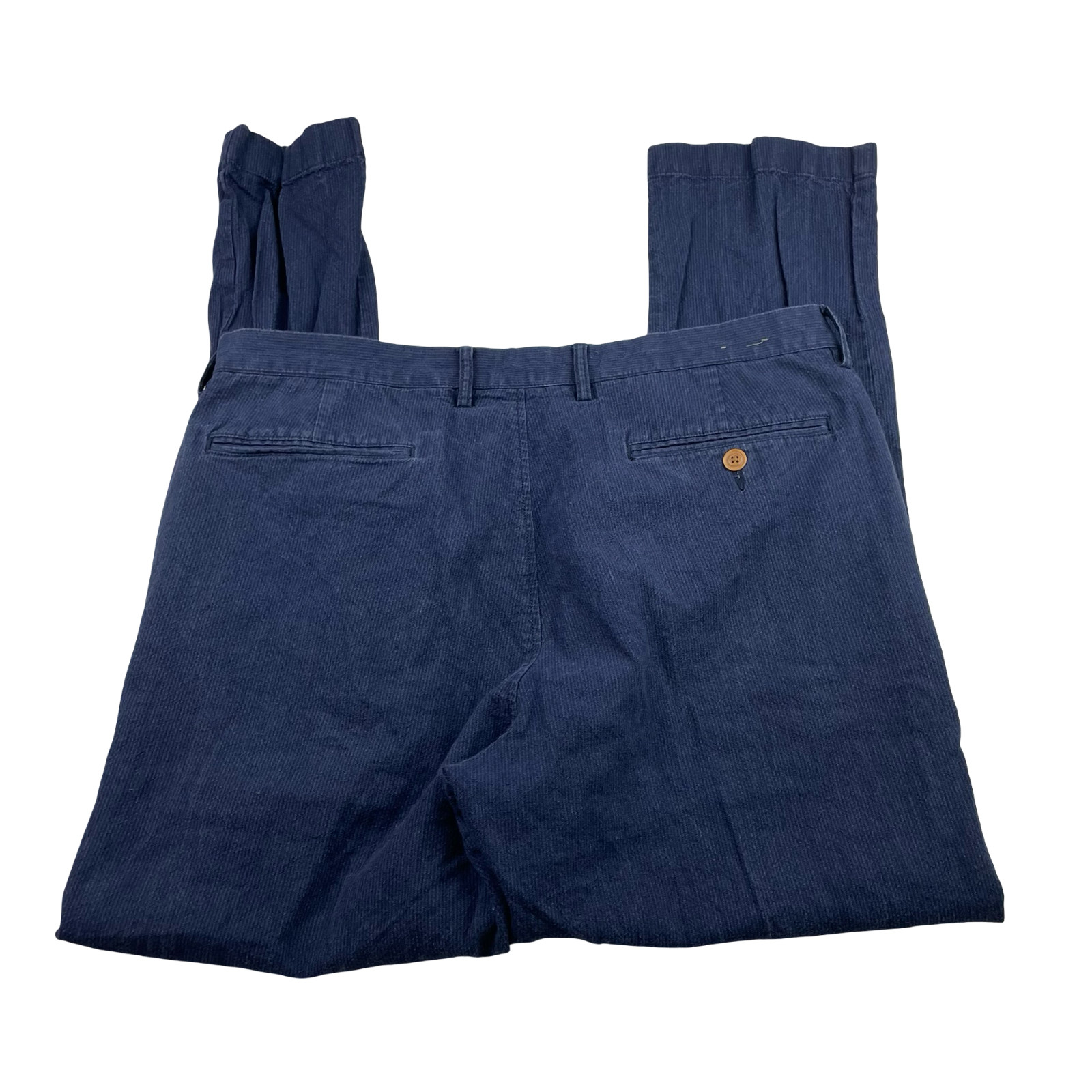 J.Crew Men’s The Sutton Linen/Cotton Flat Front Chino Pants Navy Stripe • 34×30