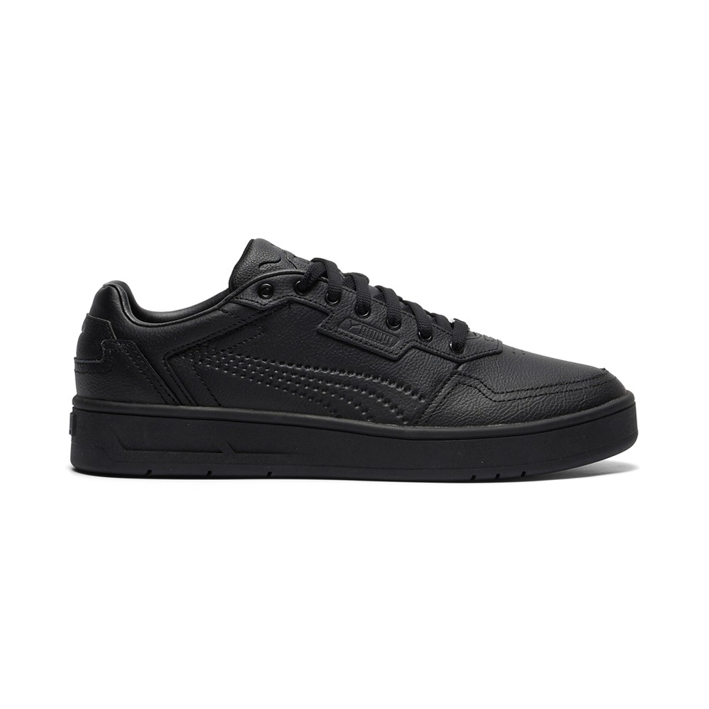 PUMA Court Classic Lux Lace Up Mens Black Sneakers Casual Shoes 39501915