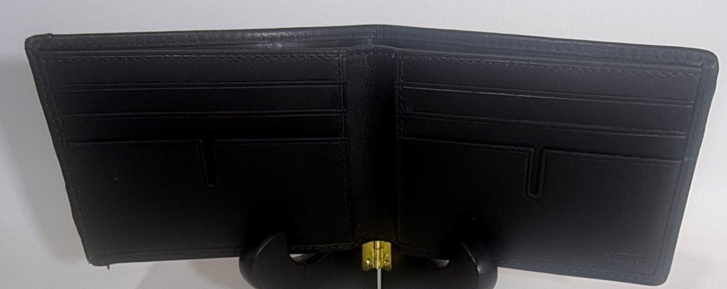 TUMI Alpha Double Billfold Wallet Ballistic Nylon Black RFID ID Lock : Used