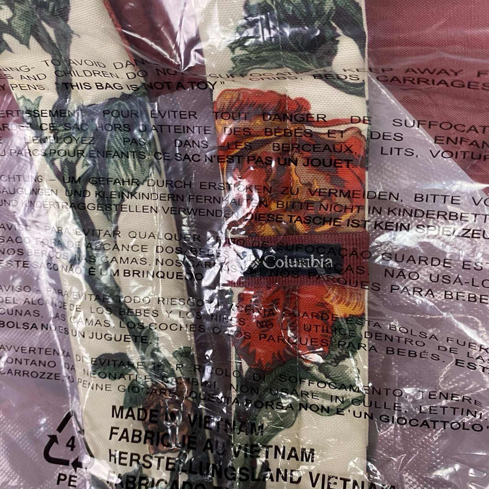 Columbia Floral Backpack 22L 17.5”x12”x7.9” Made In Vietnam Rare NWT