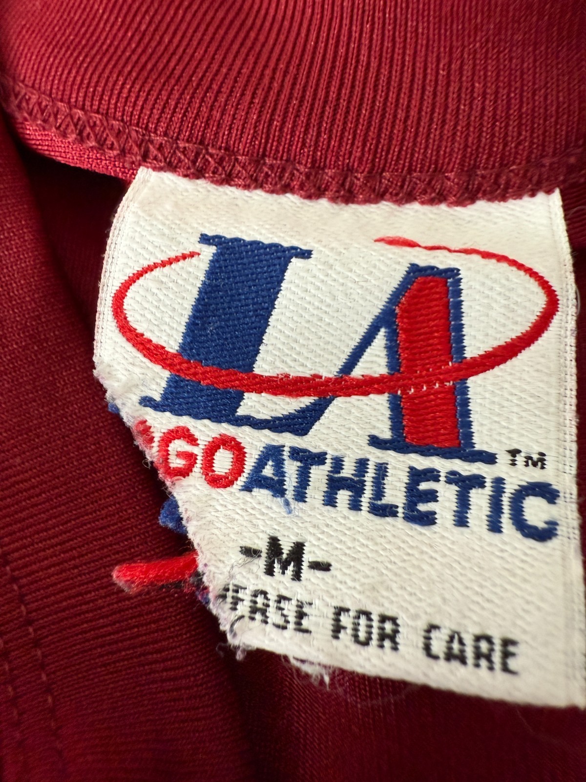 Vintage 90s Logo Athletic Shuler 5 Football Jersey Burgundy Made USA Mens M 38in