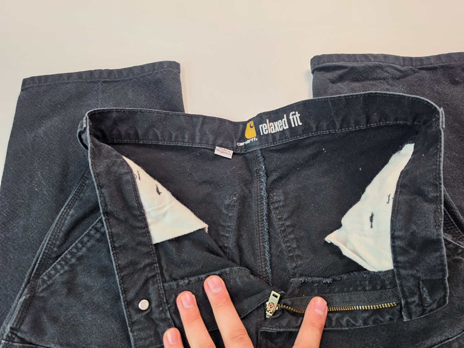 Carhartt Black Double Knee Relaxed Fit Pants Mens103334 BLK Size 30×30
