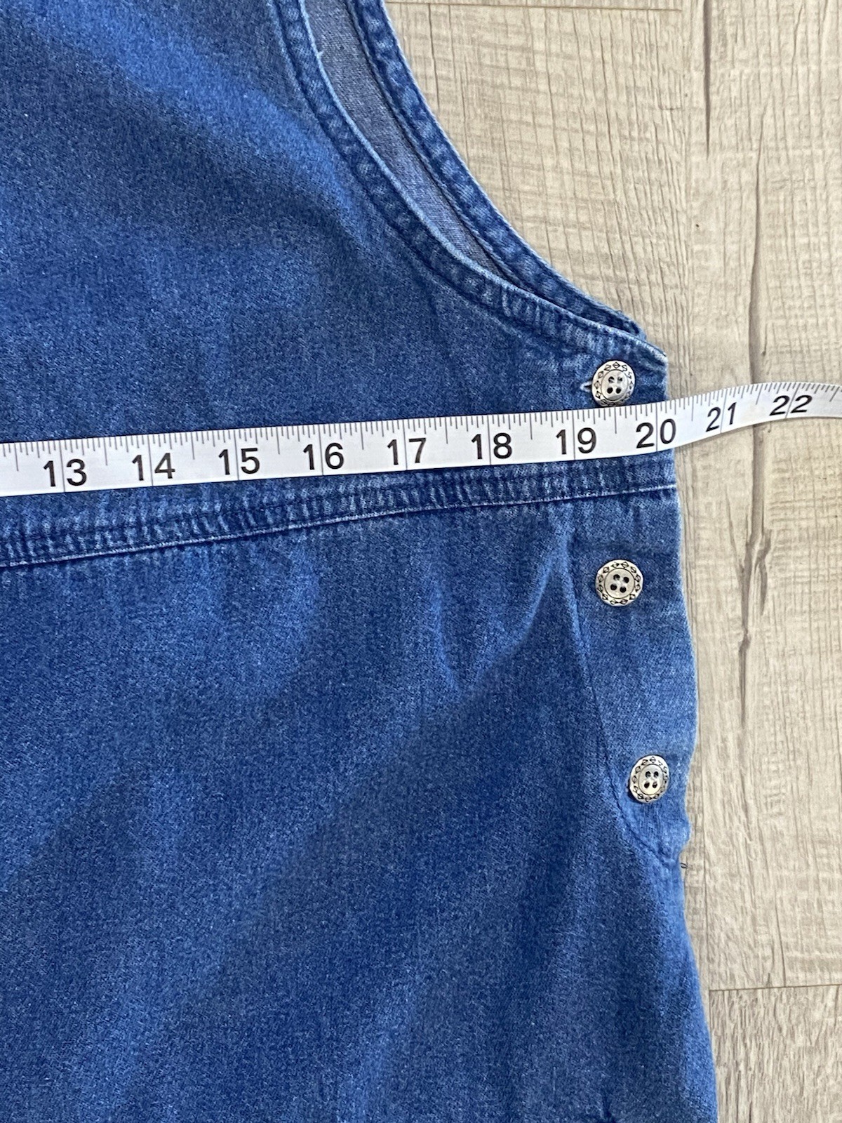 Blue J denim Ladie’s L dress jumper midi side buttons pockets