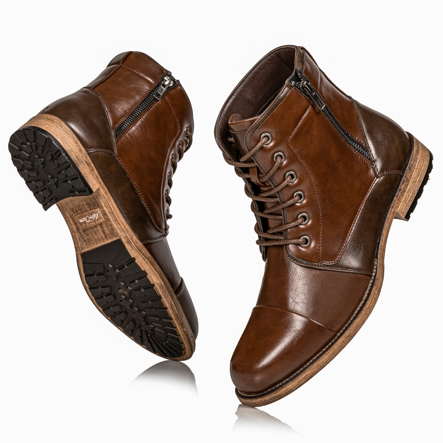 Brown Men’s Lace Up Cap Toe Fashion Casual Dress Boot