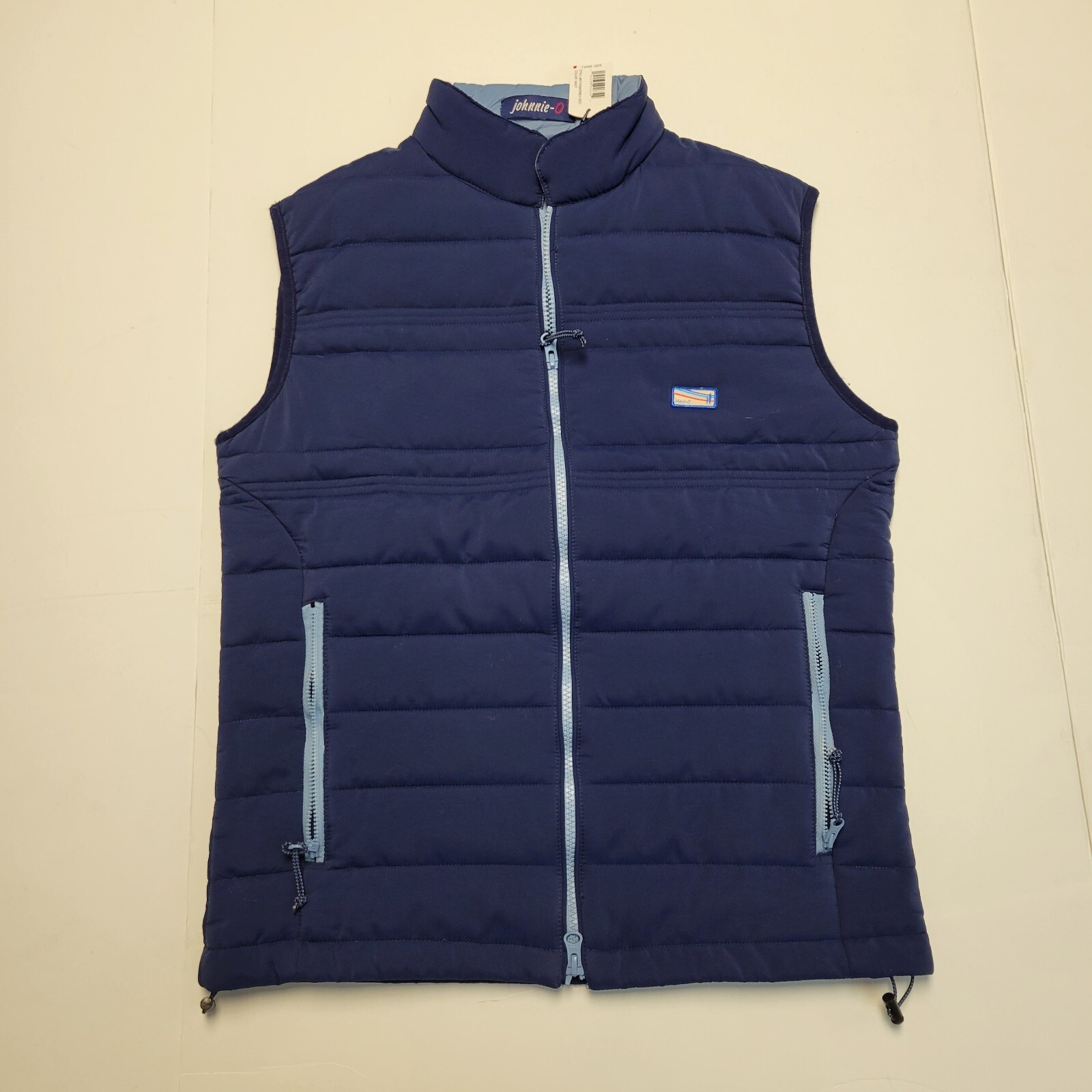 New JOHNNIE-O Quilted HARWICH Nylon Poly Vest Full Zip Men’s SMALL S Puffer Navy