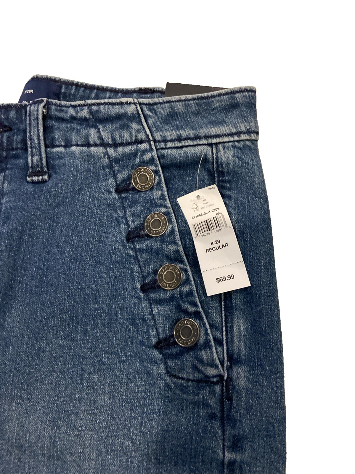 Women’s Gap 70’s Flare Denim Jeans Size 8/29R Button Pockets