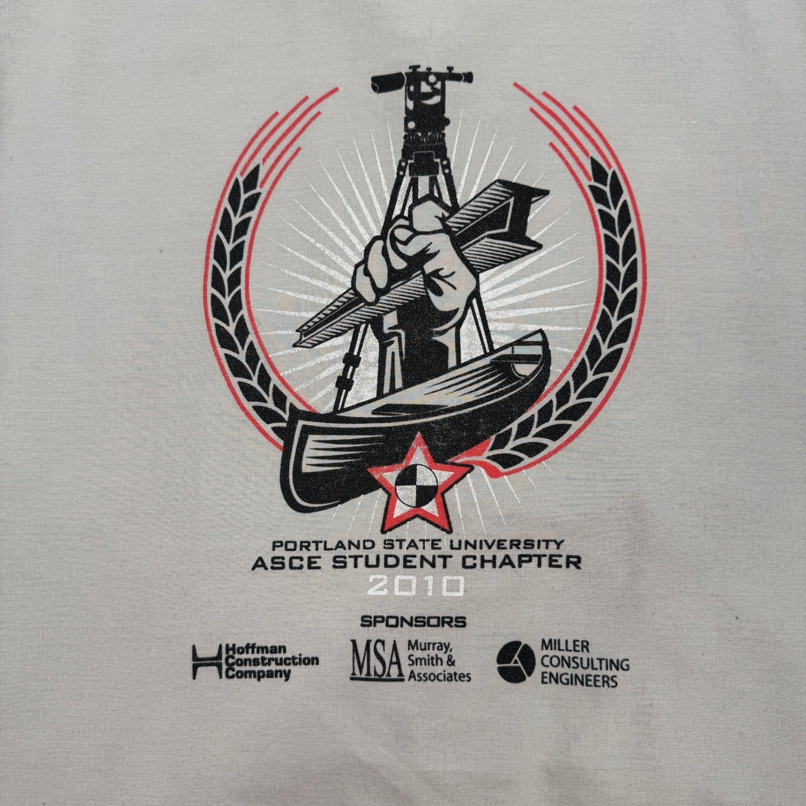 Red Kap Mens Grey Portland State University ASCE Work Shirt Large SP24SV4