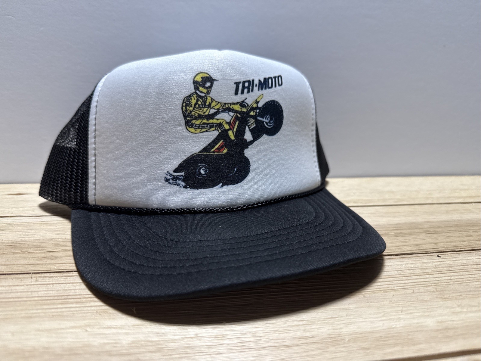 Yamaha TRI-MOTO snapback Trucker Hat Vintage 3-Wheeler Racing Hat Unworn 80’s
