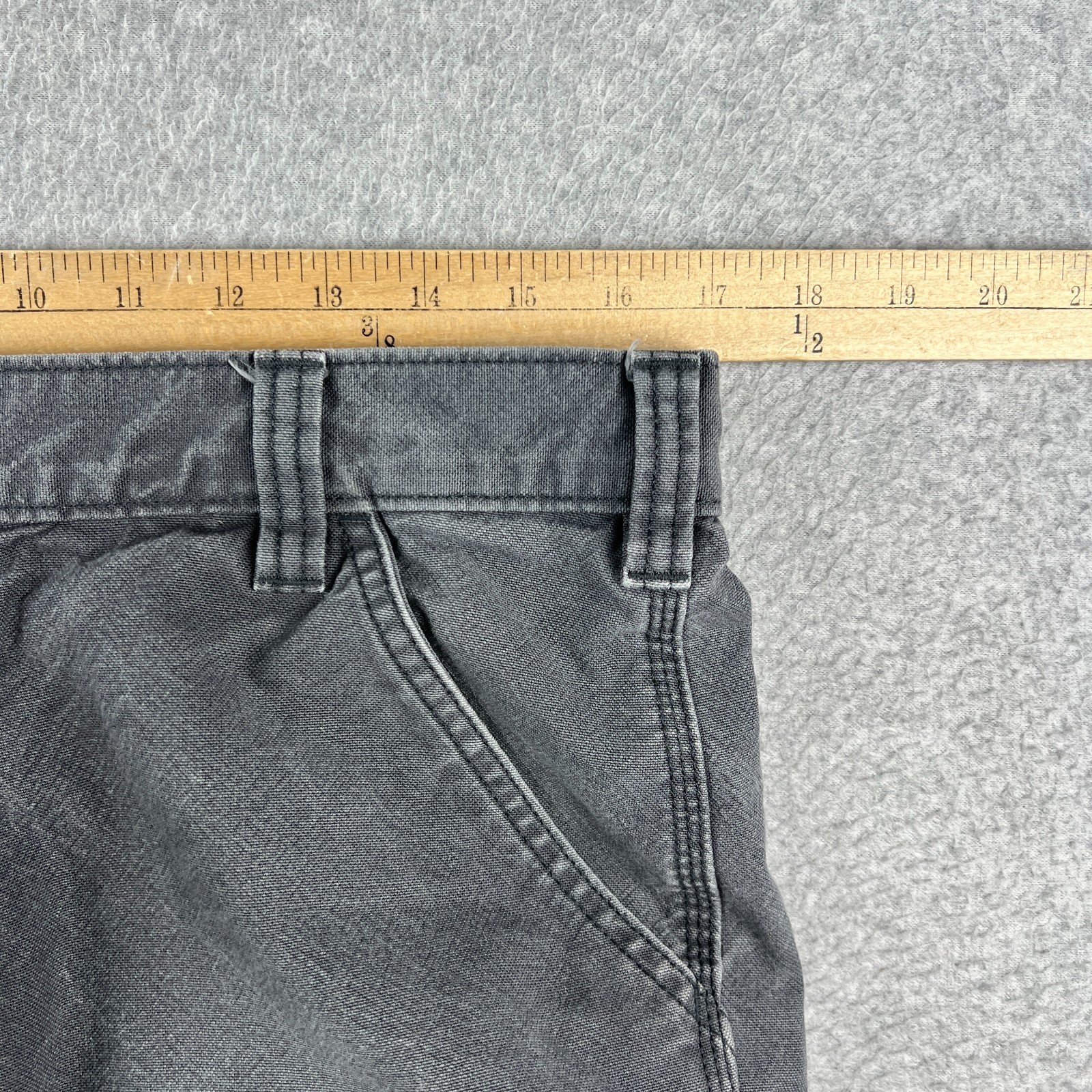 Carhartt Double Front Knee Pants Duck Canvas Stretch Flex 34×32 Grey BN3334