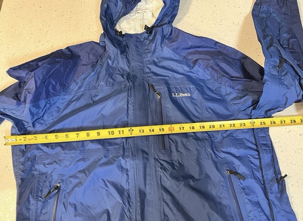 L.L. Bean Men’s Trail Model Rain Jacket Blue Large Regular OGTF8 Waterproof