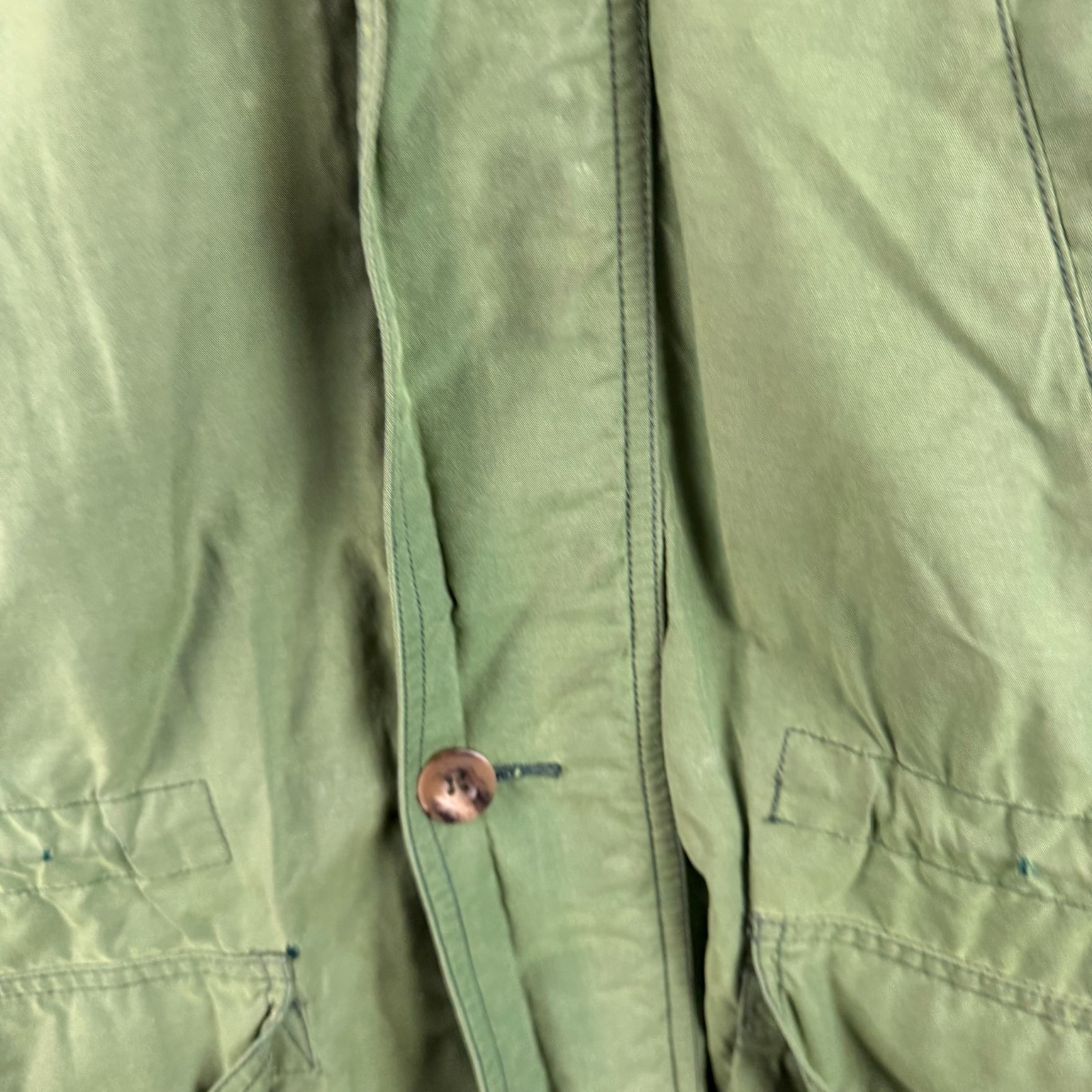 Vintage 90s Gap Fatigue Full Zip Cotton Blend Jacket Faded Lightweight Green