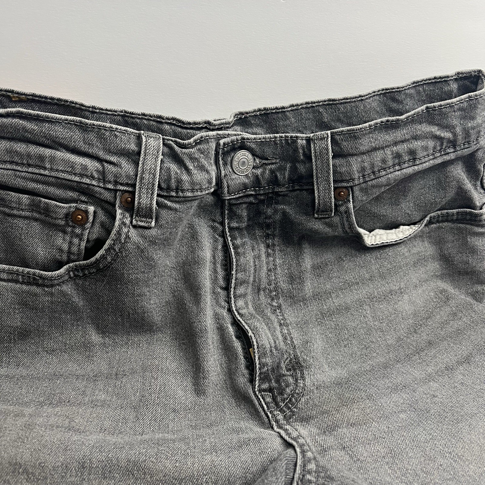 Levi’s 505 Mens Regular Fit Jeans 34×34 Gray Straight Leg Denim Pants