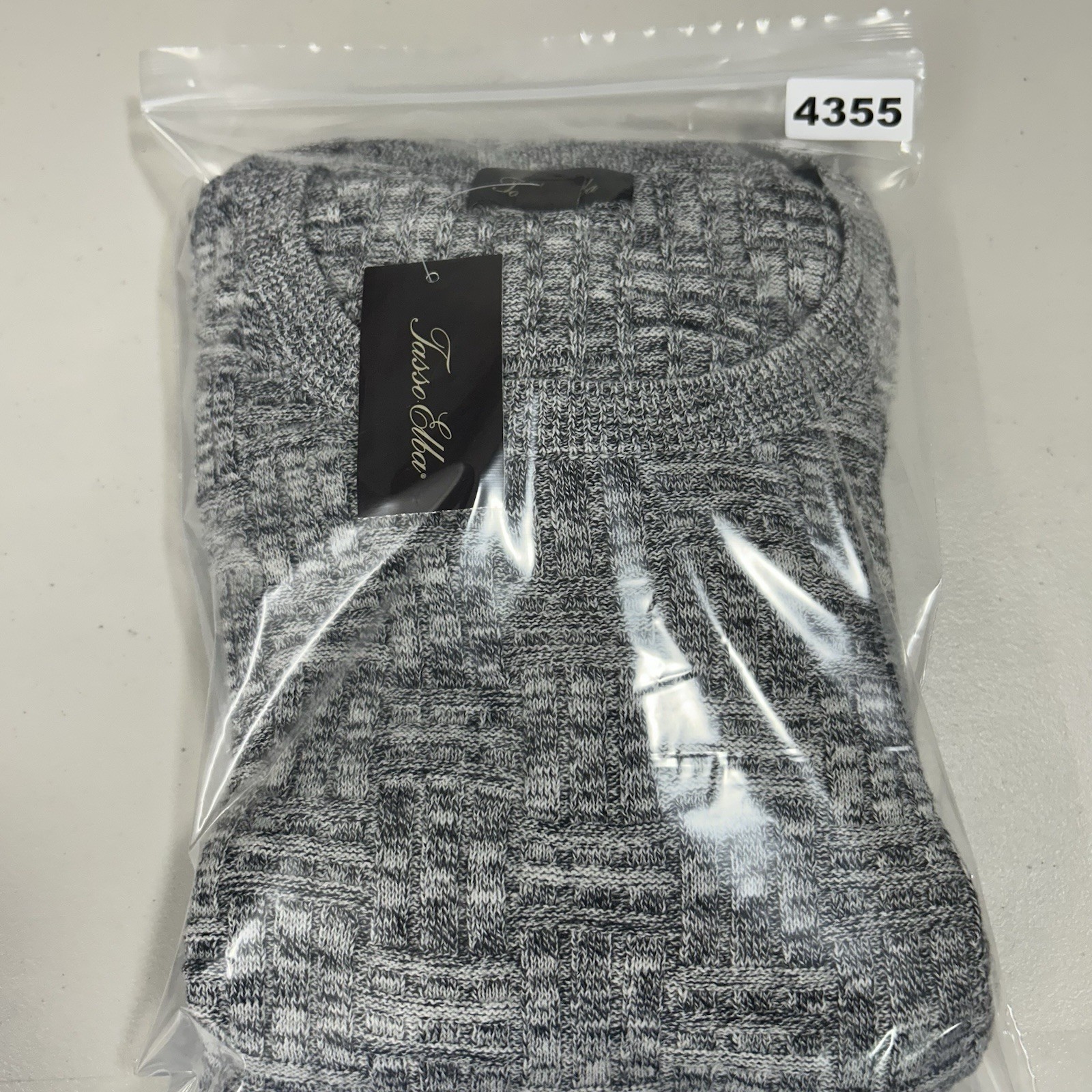 Tasso Elba Sweater Men Size Large Gray Winter Cotton Blend NEW