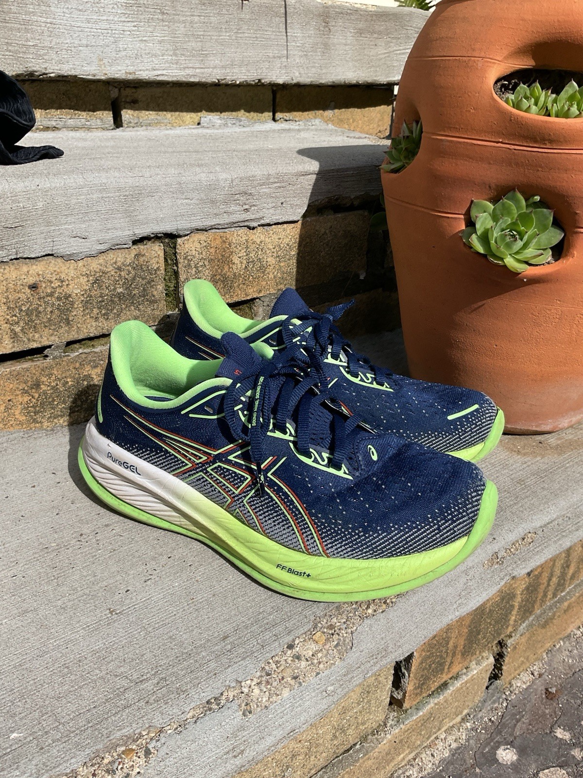Asics Gel-Cumulus 26 Mens Size 7 Navy Green Athletic Running Shoes Sneakers