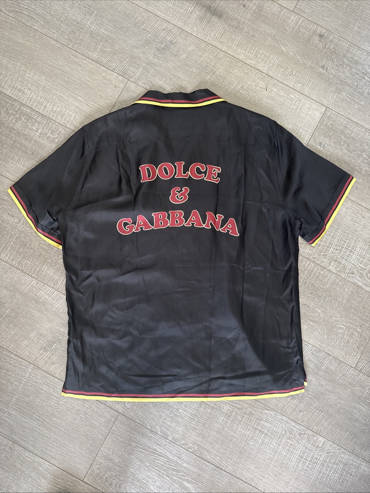 Dolce & Gabbana Silk Pin Up “Come Here” Hawaiian Shirt PTP 25” IT 42