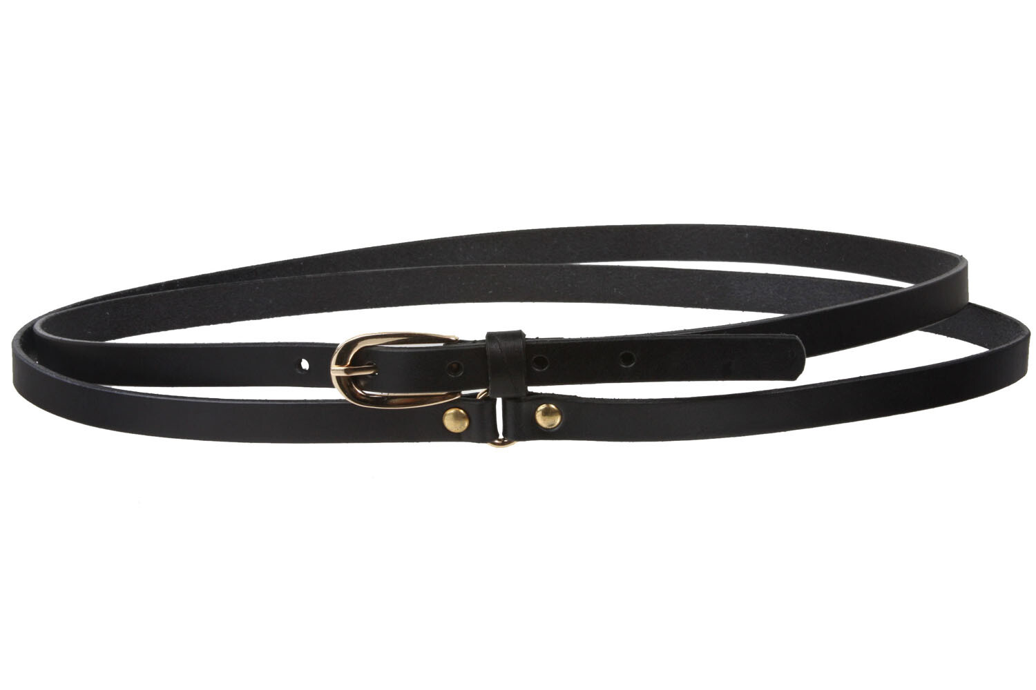 1/2″ (13 mm) Skinny Solid Leather Double Wrap Belt