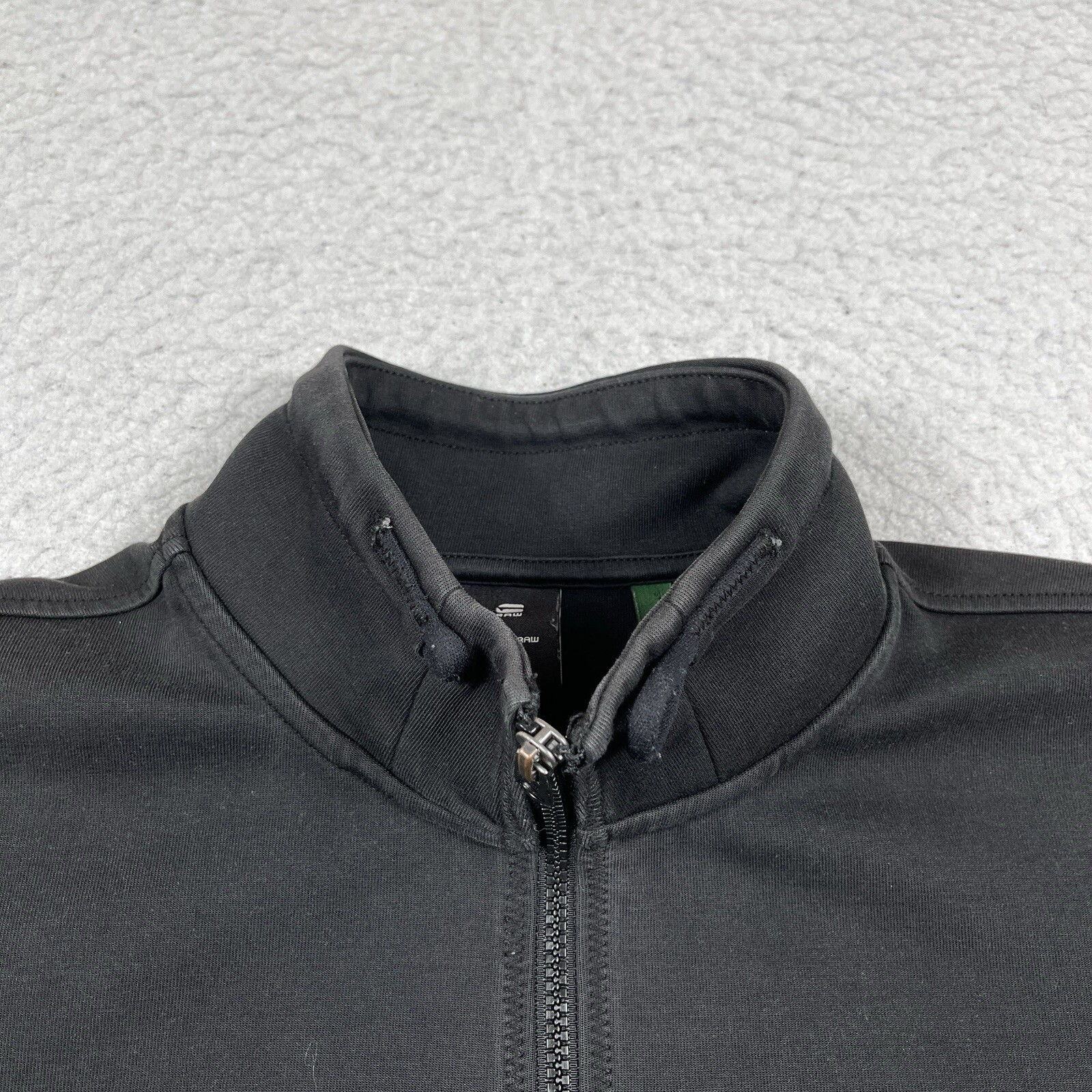 G Star Raw Jacket Mens Medium Black Streetwear Casual Moto Track Distressed Worn
