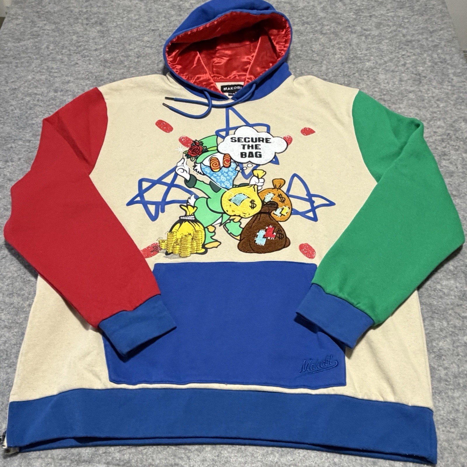 Makobi SECURE THE BAG 3XB Hoodie Scrooge McDuck Colorblock Kangaroo Pocket