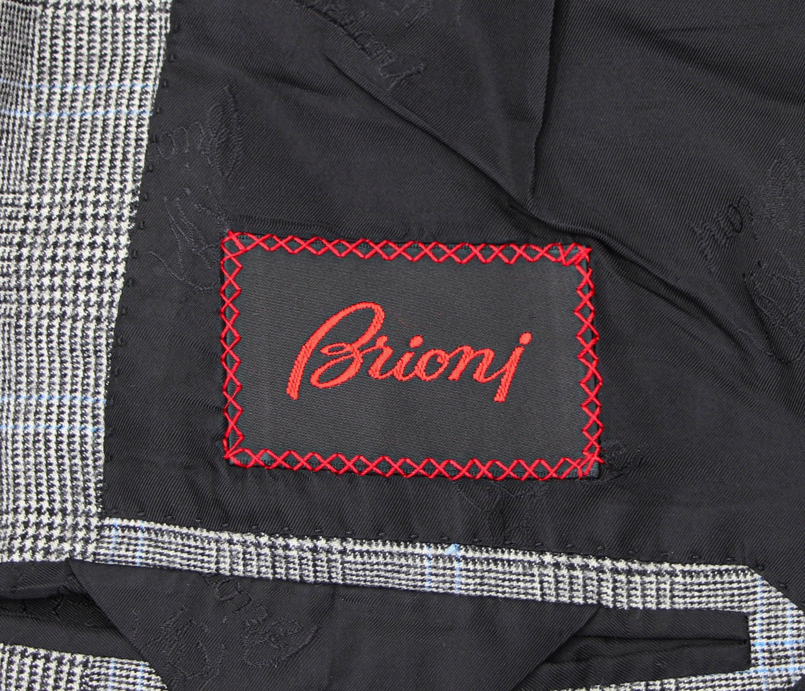 Brioni Wool 2-piece SUIT Gray checkered Celio Blazer Mens 48/50 size luxury