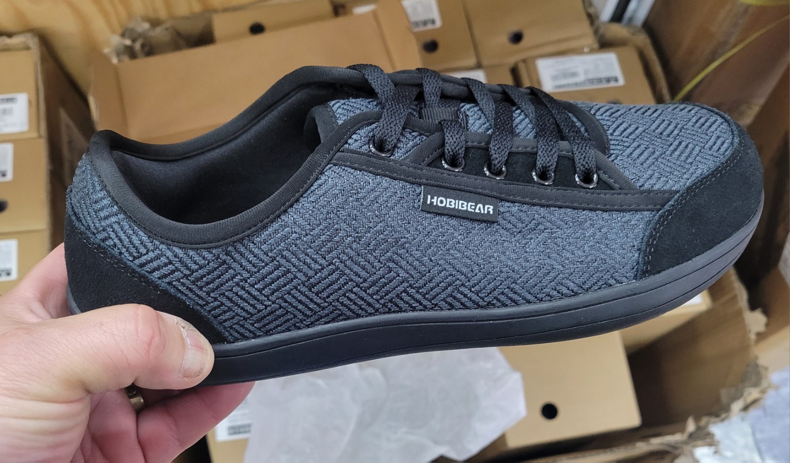 HOBIBEAR Barefoot Minimalist Black Mens Shoes Size 42 / 9 BRAND NEW