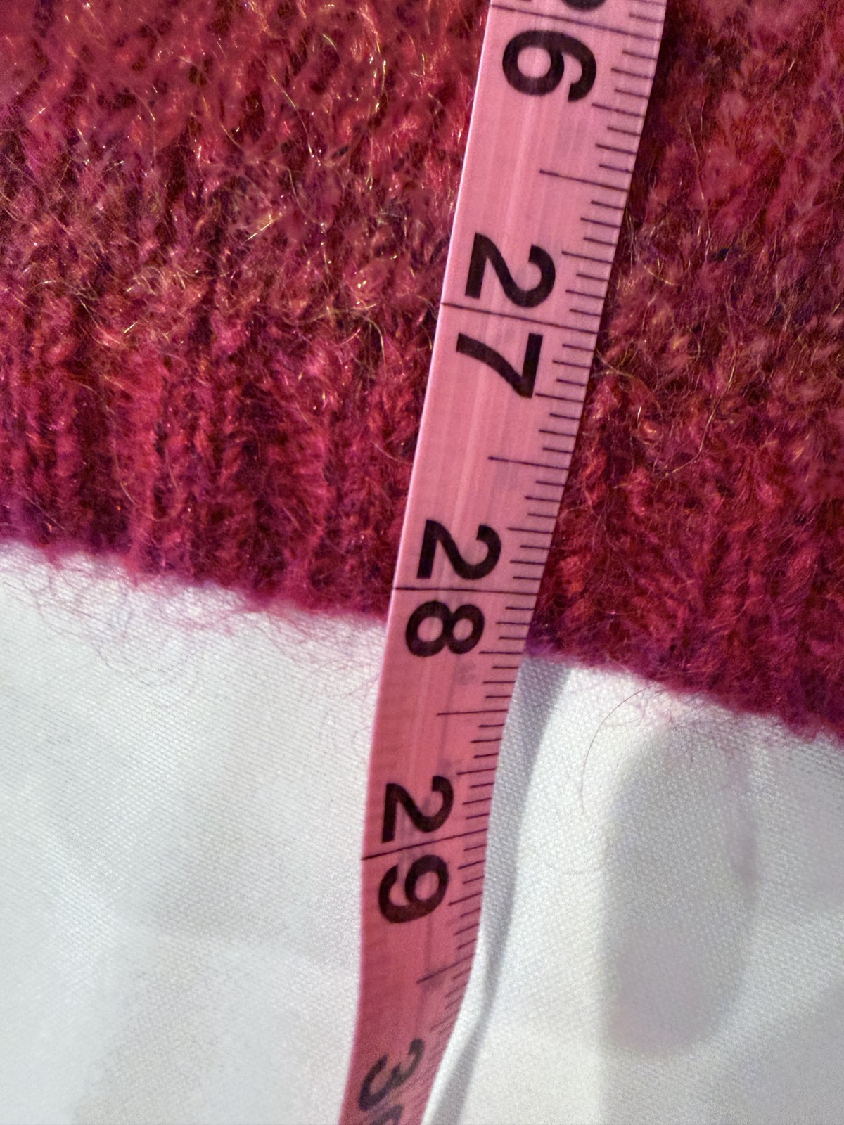 Lizwear Women’s Small S Mock Neck Sweater Pink Purple Ombre Striped Fuzzy Knit