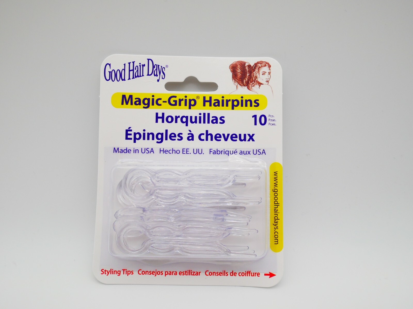 2 x Packs Magic Grip Hairpins 2 1/2″ Clear Crystal (20 Pcs) Good Hair Days