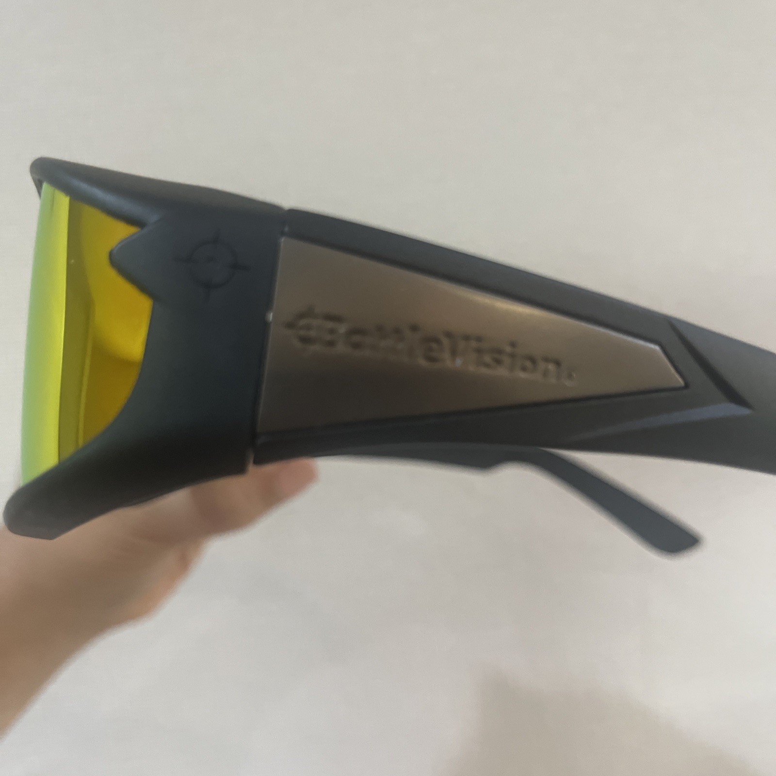 BattleVision Storm Wraparound Driving Sunglasses Black Frame Mirrored HD Lens