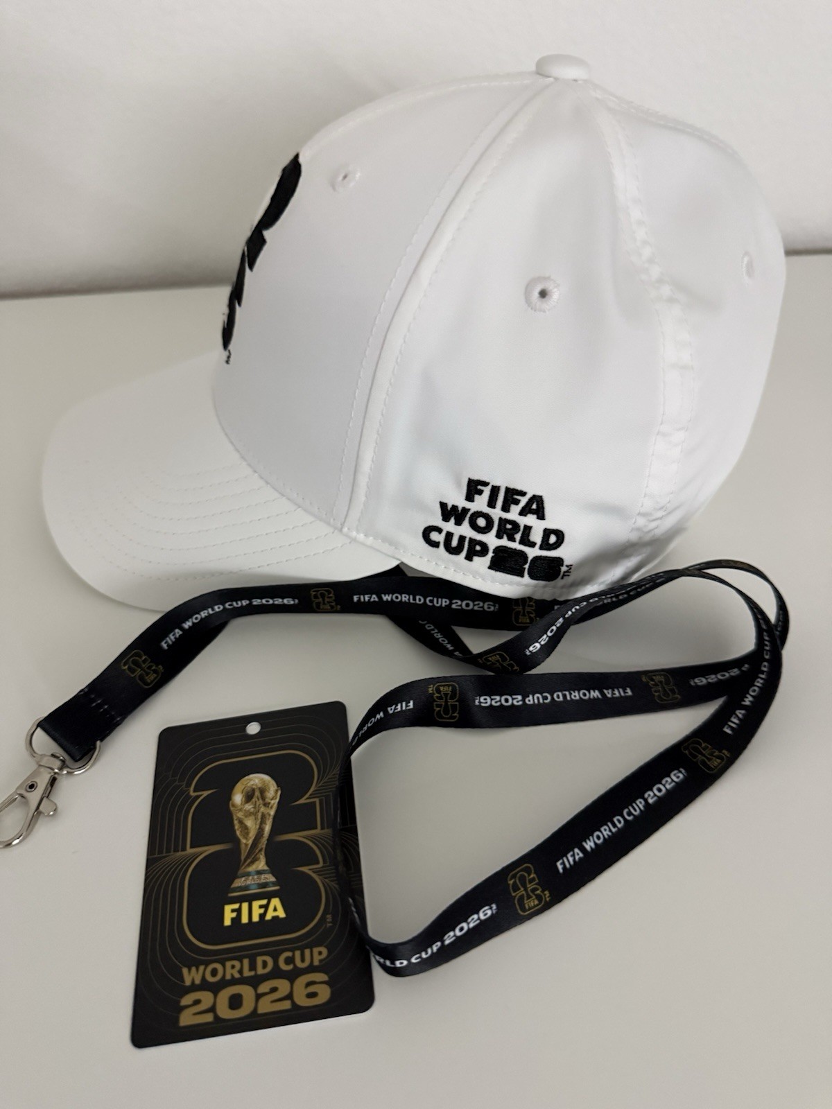 FIFA World Cup 2026 White Logo Embroidered Official Snapback Soccer Hat New