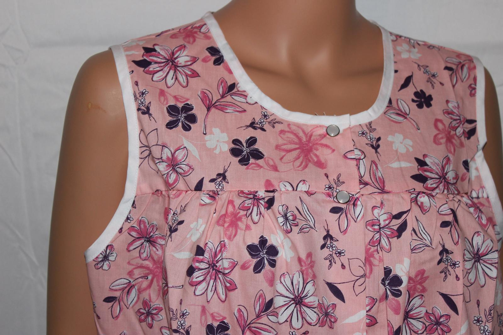 NEW – EASY ESSENTIALS SNAP SMOCK COBBLER APRON PINK FLORAL M XL 1X 2X 3X 4X
