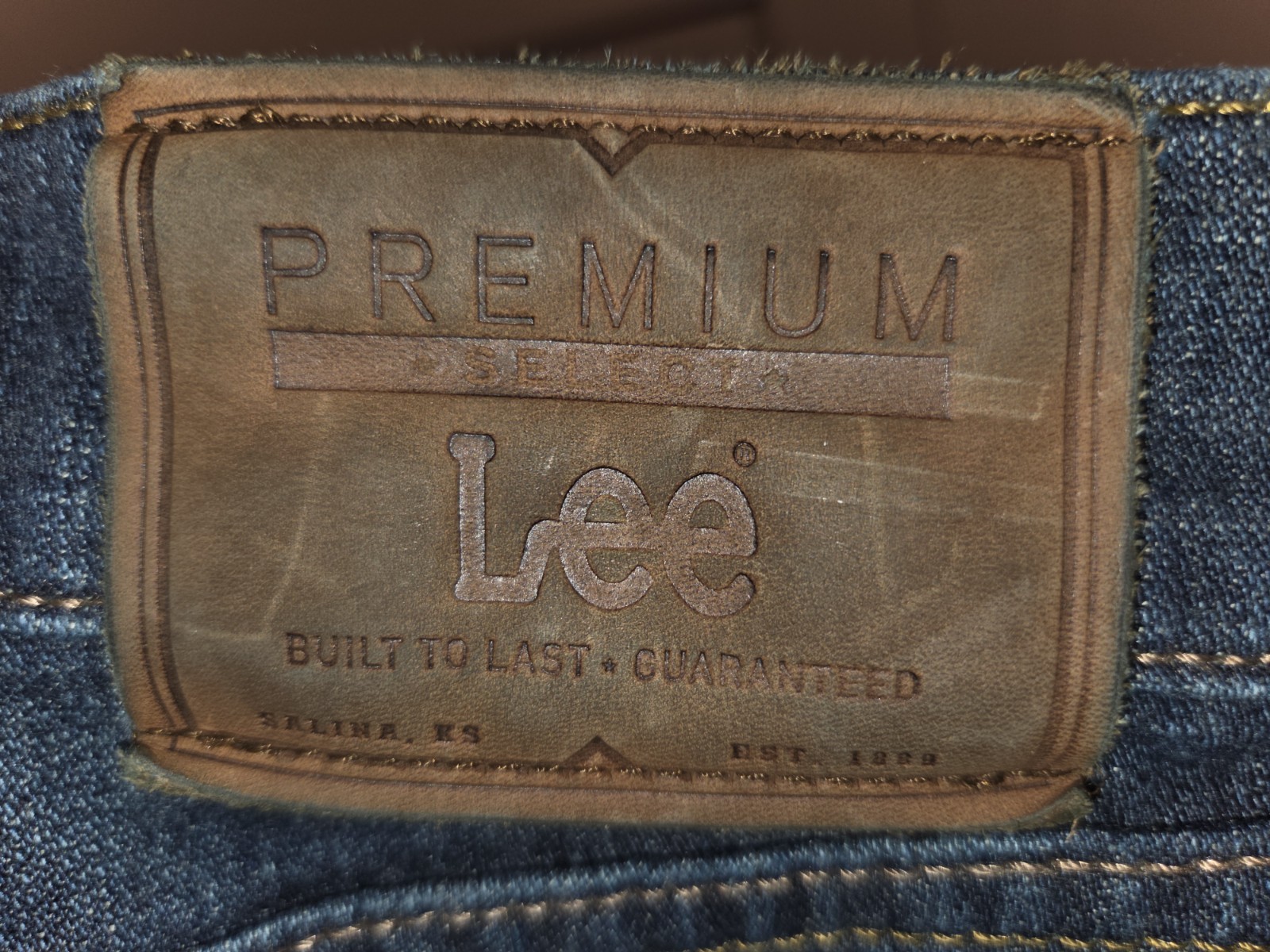 Lee Premium Regular Fit Straight Leg Blue Men Jean Cotton Blend 29 X 32