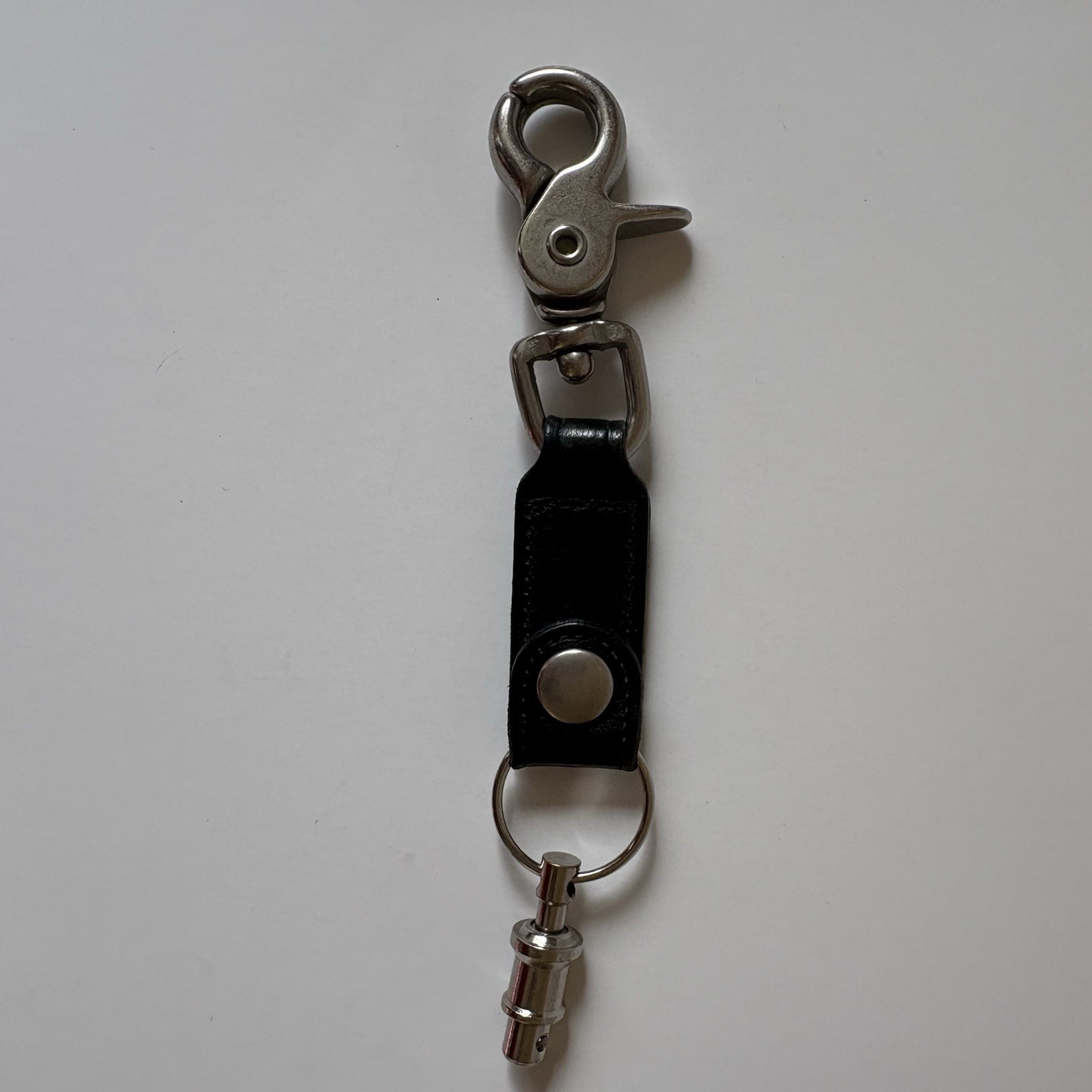 Vintage Coach Black Leather Valet Key Fob With Trigger Snap Hook Keychain