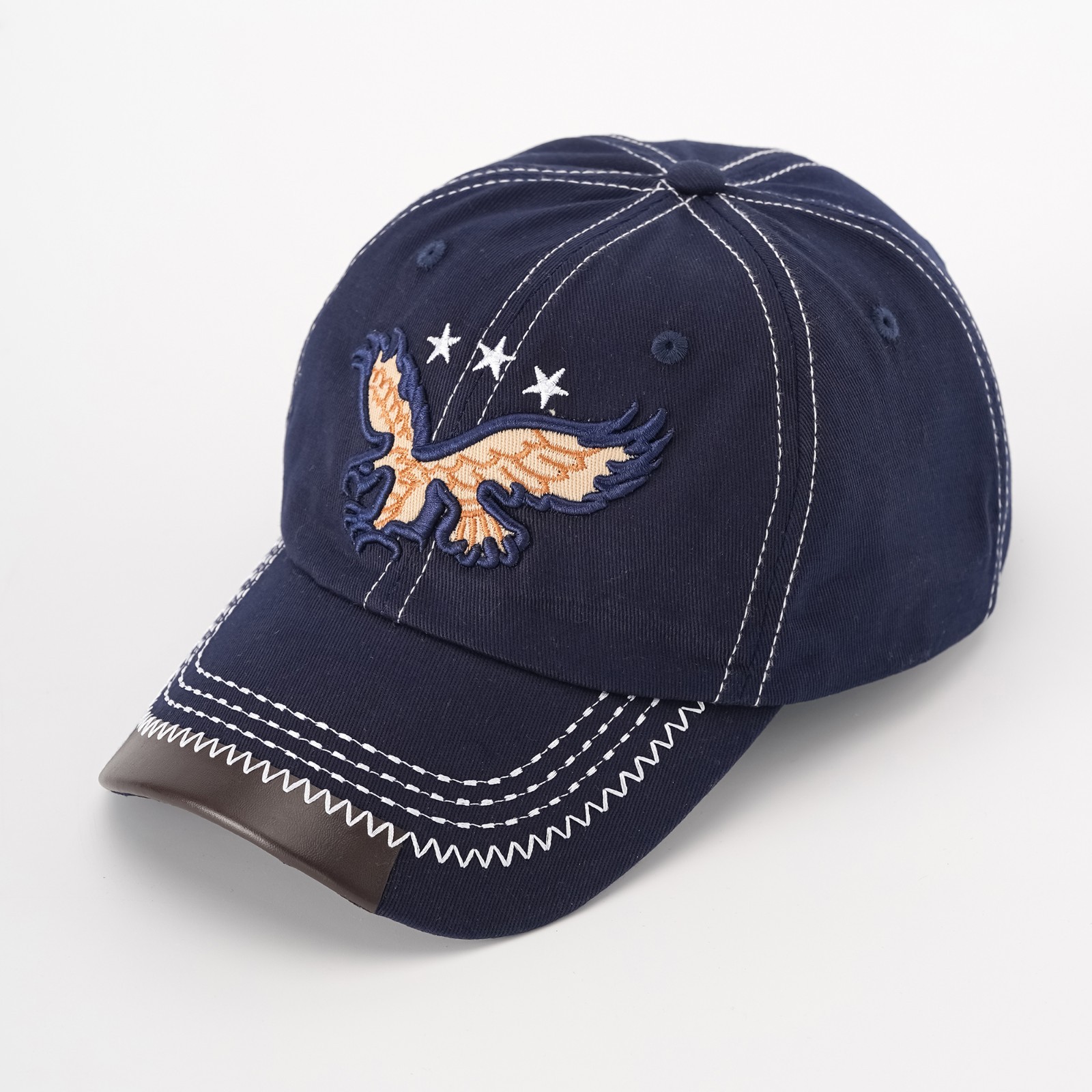 Vintage Eagle Baseball Cap, Adjustable Spandex Blend Embroidered Hat