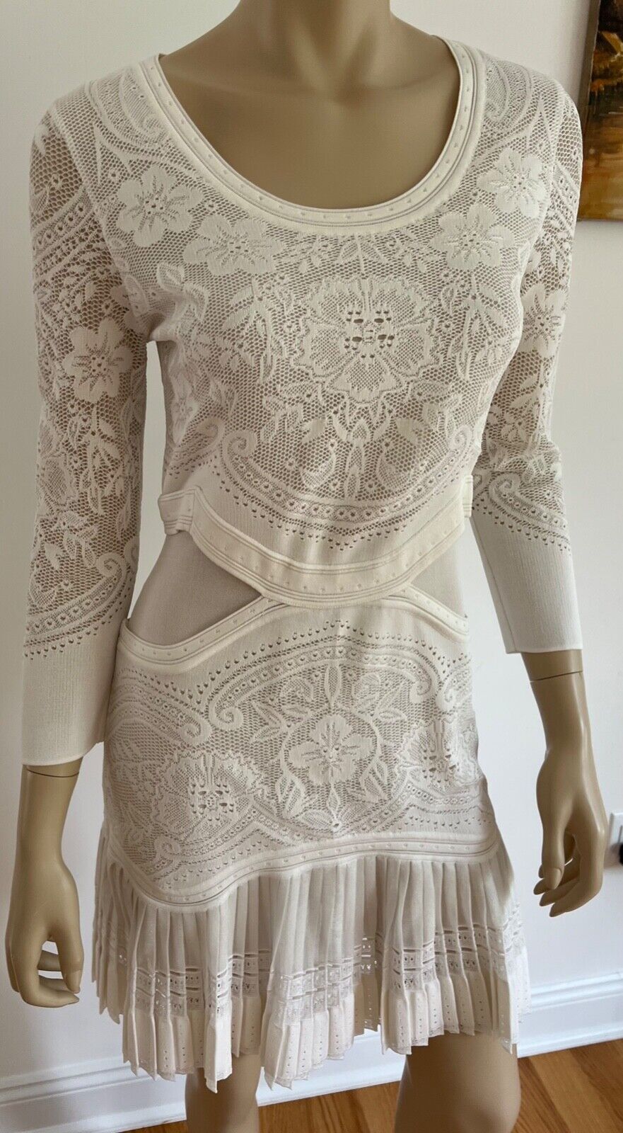 NWT Roberto Cavalli TULLE EMBROIDERED COCKTAIL DRESS IT40 US4 $4000