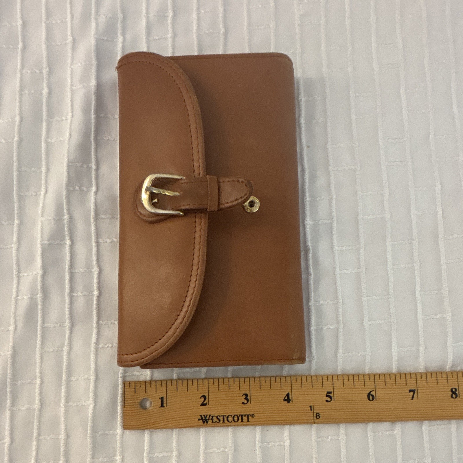 Etienne Aigner Brown Wallet Buckle Flap Logo Folding Credit Card Holder