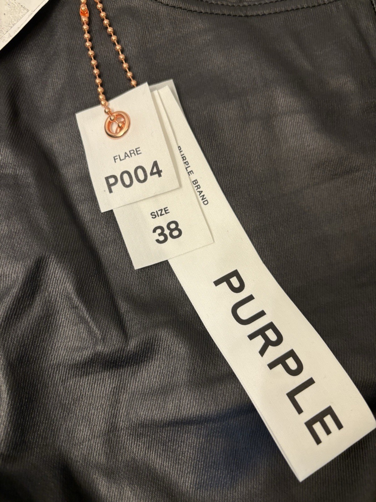 Purple Brand P004 Flared Leathered Denim Size 38