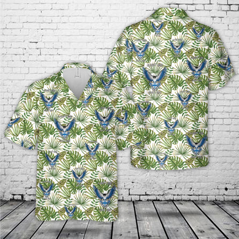 Army Hawaiian Shirt, Us Army 3325Th Airborne Infantry Regiment Blue Falcons