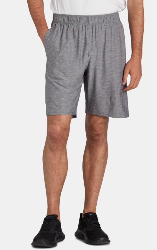 NEW NWT Mens Sz 2XL (44-46) Gray Elastic Waist Stretchy Athletic Shorts Pockets