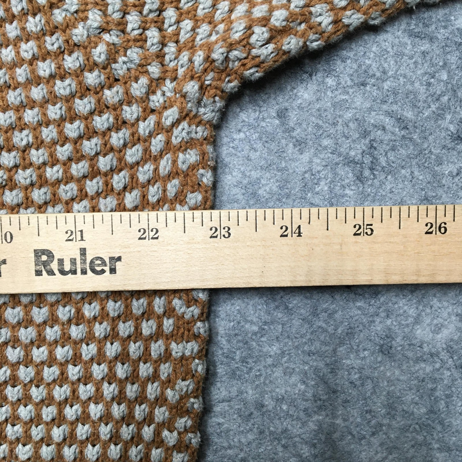 Levi’s Made & Crafted Sweater Mens Small Gray Tan Cashmere Blend Waffle Raglan
