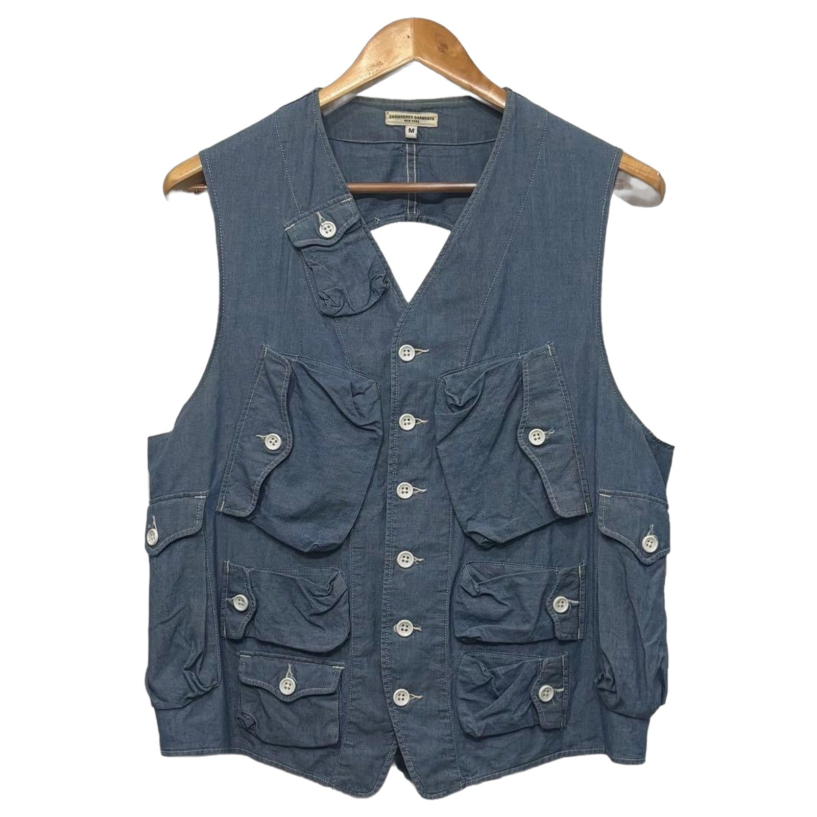 ENGINEERED GARMENTS C-1 Denim Chambray Military Vest Size M Japan F/S