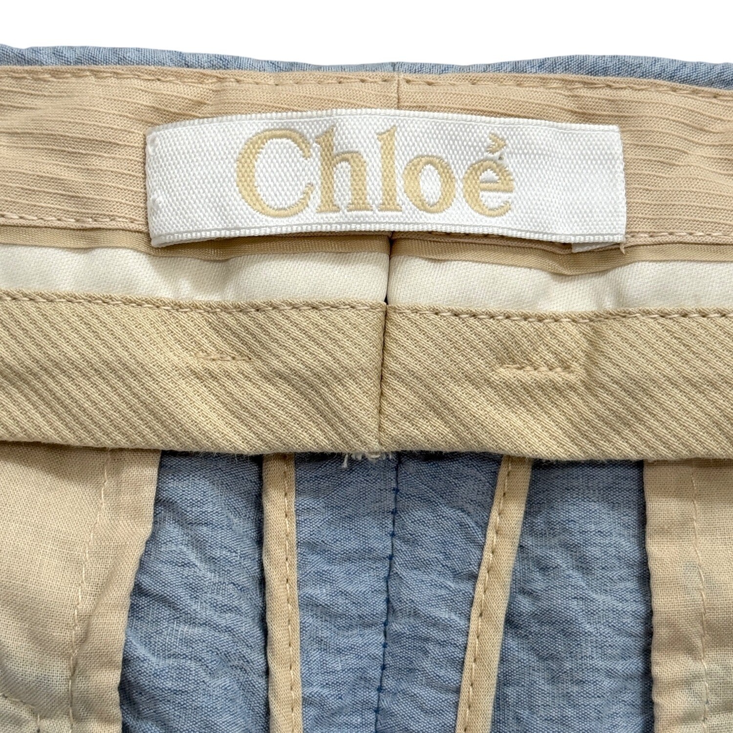 Chloe Womens Textured Ankle Pants Chino Sea Spray Blue Size 38 / US 6