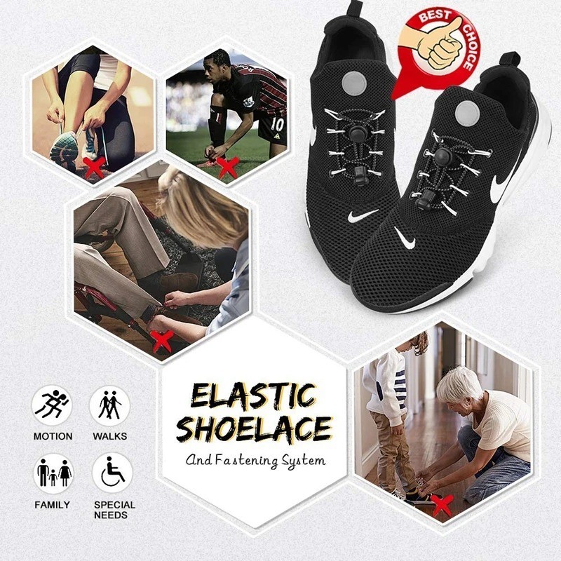 No Tie Elastic Lock Shoe Laces Rope Running Jogging Sneakers Trainer Shoelaces*