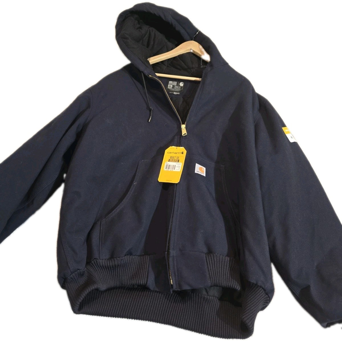 carhartt duck canvas jacket quilted lined hooded NWT Navy Lined 0j0140