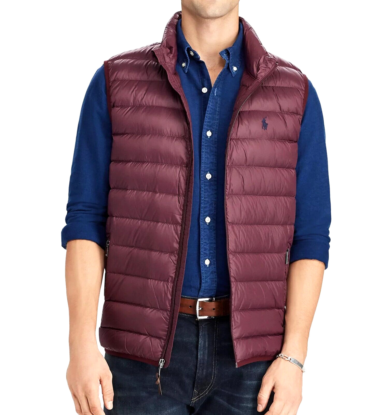 *NWT – POLO RALPH LAUREN Mens Down Full Zip Packable Puffer Vest – WINE RED