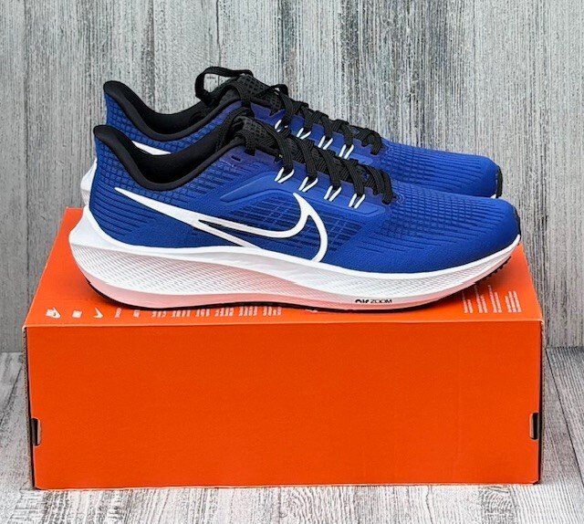MENS NIKE AIR ZOOM PEGASUS 39 RUNNING SHOES / SIZE 12 / RACER BLUE-WHITE-BLACK