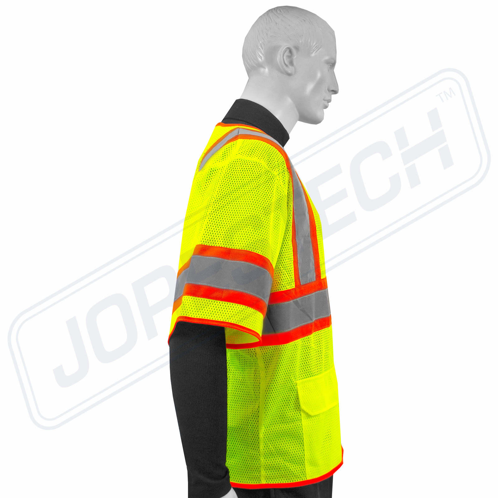 Hi Vis Safety Vest Reflective Sleeved Work ANSI Class 3, Pockets, Jorestech